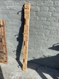Kapstok 4 haken oud hout 120x3x8 cm