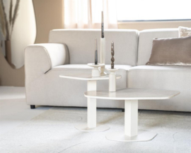 Salontafel Lorenzo - 76x34 marmer wit