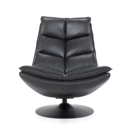 Fauteuil Sven - zwart boho leder