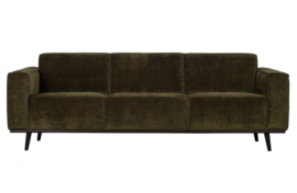 Bank 3-zits Statement 230 cm brede platte rib Warm Groen