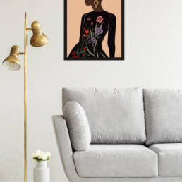 Art print "Flower Lady" incl. lijst