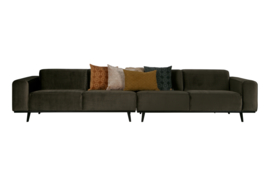 Bank  4-zits Statement xl 372 cm fluweel warmgroen