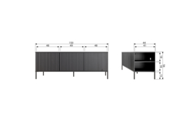 TV meubel New Gravure 150 cm zwart