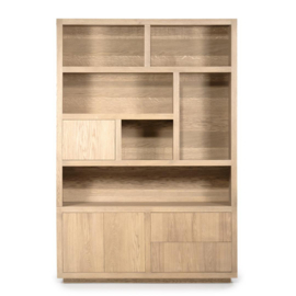 Kabinet Helsinki 150x220cm 2-delig 3-drs. 2 laden - naturel