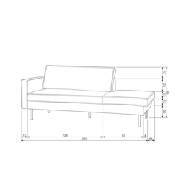 Daybed links Rodeo Boucle Naturel