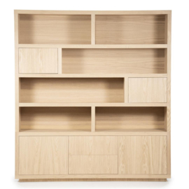 Kabinet Helsinki 200x220cm 2-delig 4-drs. 2 laden - naturel