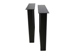 Tafelpoten - U-model - 78x72 cm - gepoedercoat zwart metaal - set van 2