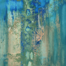 Art print "Blue Green Abstract" incl. lijst