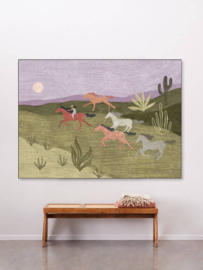 Wandkleed ''Running horses"