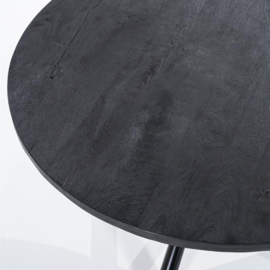 Eettafel rond met kruispoot 150x150 - zwart -