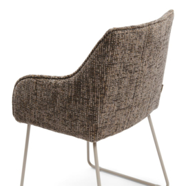 Eetkamerstoel met arml. High Line tweed bruin