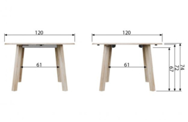 Eettafel eiken rond uitschuifbaar Lange Jan