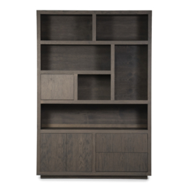 Kabinet Helsinki 150x220cm 2-delig 3-drs. 2 laden - bruin