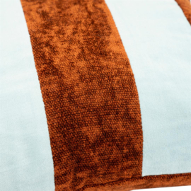 Kussen Stripey 40x60 cm - light blue / caramel