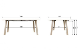 Eettafel eiken rond uitschuifbaar Lange Jan