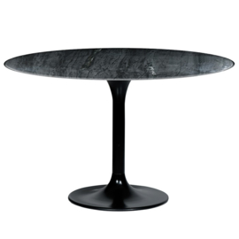 Eettafel marmer rond zwart 120x76 cm