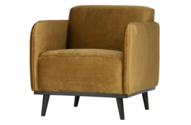 Fauteuil Statement met arml.  fluweel honing geel