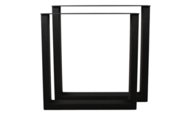 Tafelpoten - U-model - 78x72 cm - gepoedercoat zwart metaal - set van 2