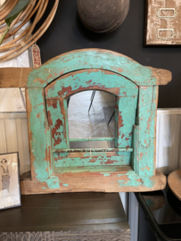 Oude paneel spiegel groen 60x52x10 cm