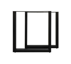 Tafelpoten - U-model - 65x72 cm - gepoedercoat zwart metaal - set van 2