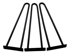 Hairpin-poten - zwart - ijzer - set van 3