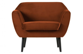 Fauteuil Rocco fluweel roest