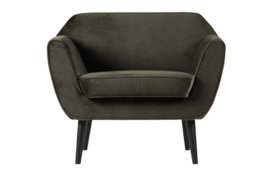 Fauteuil Rocco fluweel warm groen