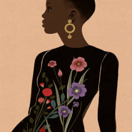 Art print "Flower Lady" incl. lijst
