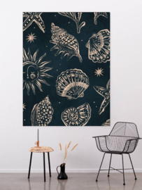 Wandkleed ''Seashells Midnight "