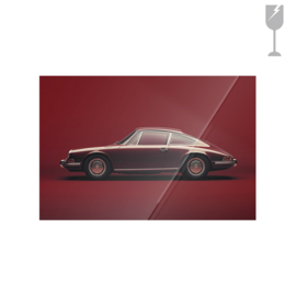 Glasprint "Vintage Porsche Red"
