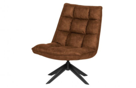 Fauteuil Jouke draaibaar kunstleer cognac