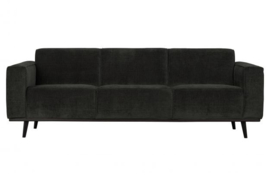 Bank 3-zits Statement 230 cm brede platte rib Graphite