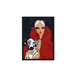 Art print ''Dotted Doggy'' incl. lijst