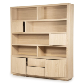 Kabinet Helsinki 200x220cm 2-delig 4-drs. 2 laden - naturel