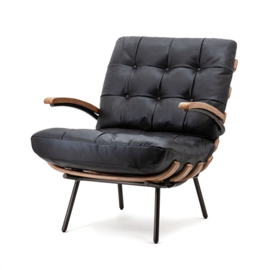 Fauteuil Bastiaan zwart  java leder