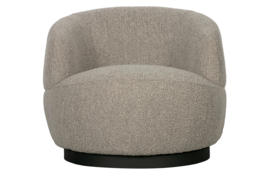 Fauteuil draai Woolly, bouclé naturel gemeleerd