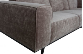Hoekbank Statement rechts platte brede rib taupe
