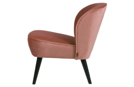 Fauteuil Sara fluweel oud roze