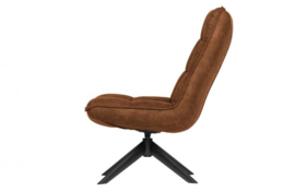 Fauteuil Jouke draaibaar kunstleer cognac