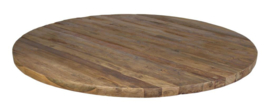 Teakblad rond , 130 of 150 cm, erosie  blank