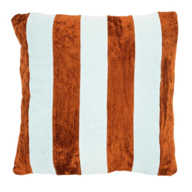 Kussen Stripey 45x45 cm - light blue / caramel