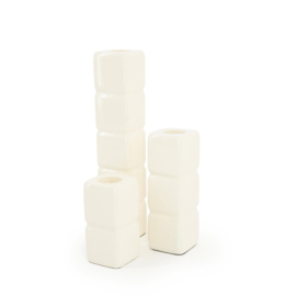 Candle holder Cube - beige