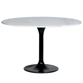 Eettafel marmer rond wit 120x76 cm