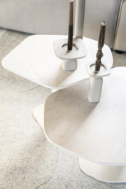 Salontafel Lorenzo - 76x34 marmer wit
