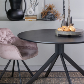 Eettafel Bruno rond mdf zwart Ø120 CM