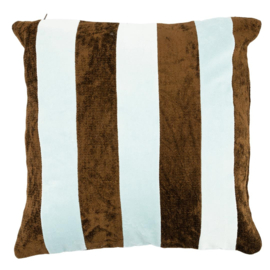 Kussen Stripey 45x45 cm - light blue / brown -