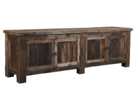 Dressoir 4drs.  oud hout 246x58x79 cm