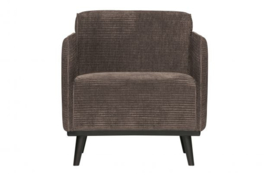 Fauteuil Statement met arm brede platte rib Taupe