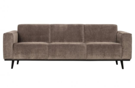 Bank 3-zits Statement 230 cm brede platte rib Taupe