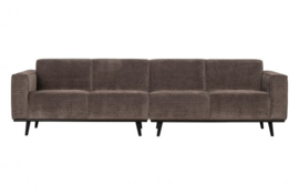 Bank 4-zits Statement 280 cm platte brede rib Taupe